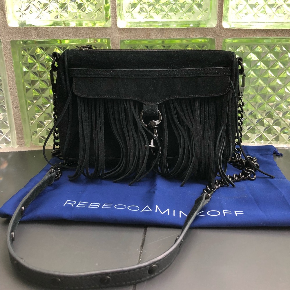 REBECCA MINKOFF M.A.C. Crossbody BlackSuede Fringe